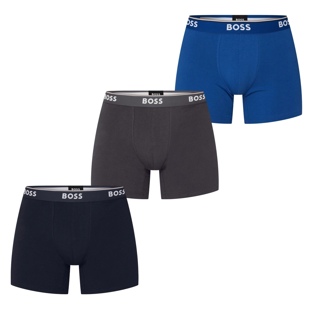 Hugo Boss 3 Pack Boxer Shorts - Nvy/Blu/Grey487